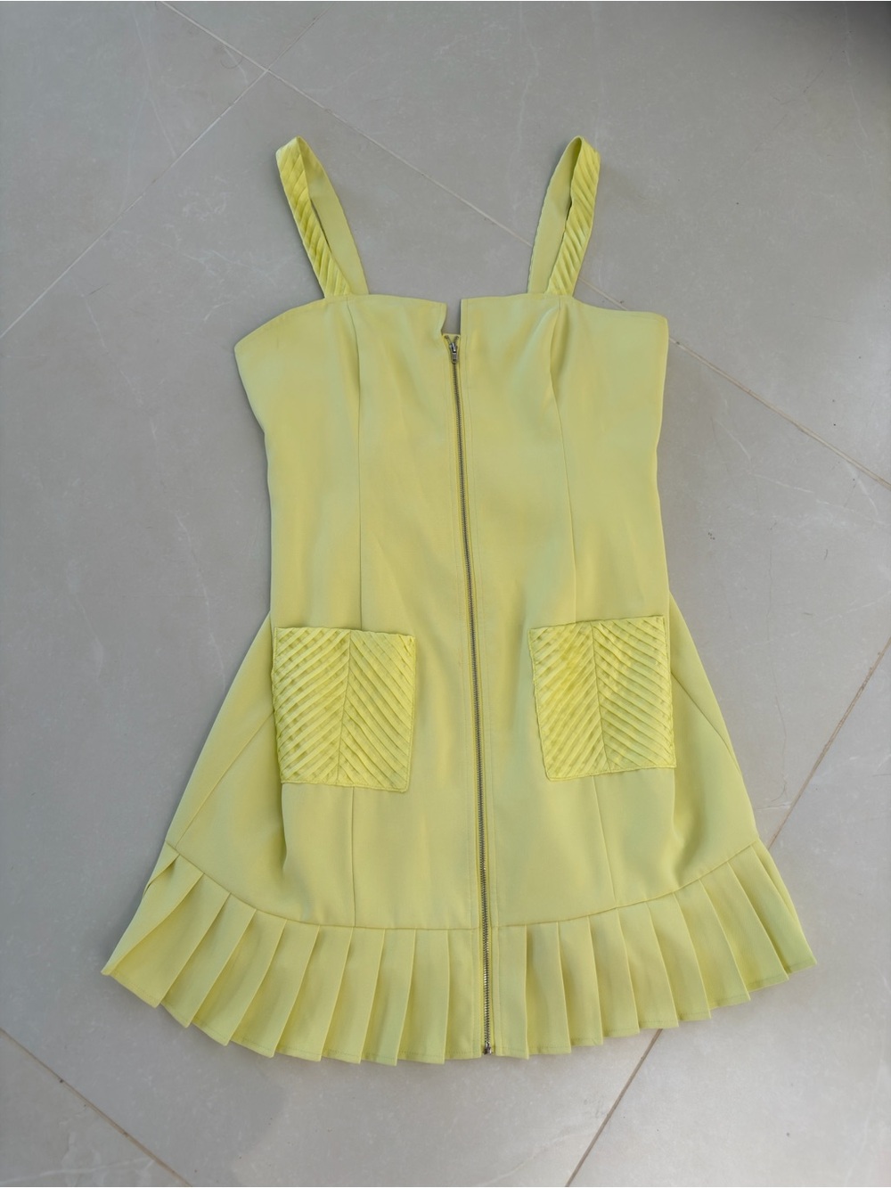 MOTF Sunny Yellow Pleated-Hem Sundress